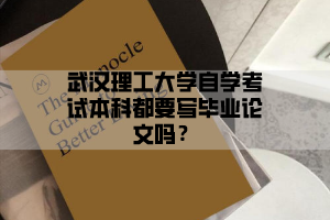 武汉理工大学自学考试本科都要写毕业论文吗？