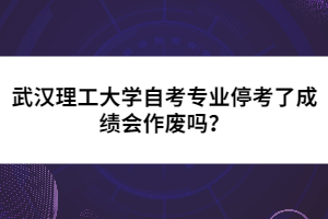 武汉理工大学自考专业停考了成绩会作废吗？