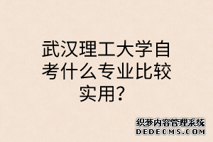 武汉理工大学自考什么专业比较实用？