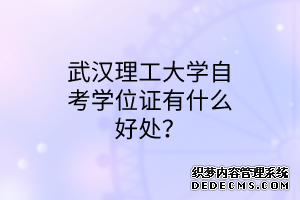 武汉理工大学自考学位证有什么好处？