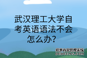 武汉理工大学自考英语语法不会怎么办？