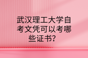 武汉理工大学自考文凭可以考哪些证书？